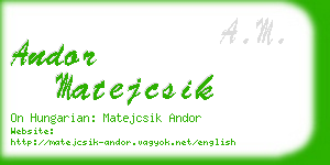 andor matejcsik business card